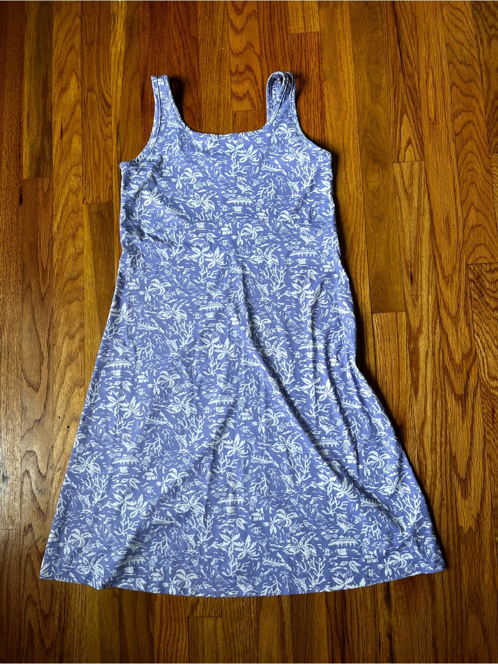 Columbia Lavender Floral Tank Dress with White Print - Picture 2 of 7
